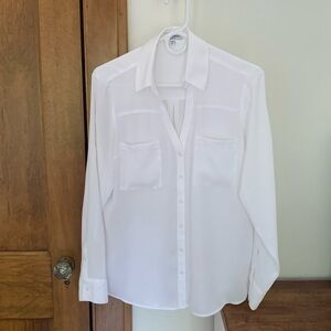 Express White Portofino Button Down Blouse/Shirt